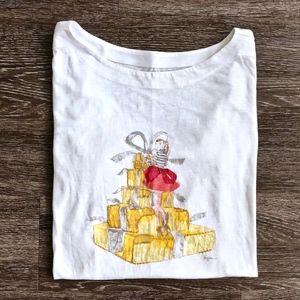 LOFT White Long Sleeve Christmas Themed Top